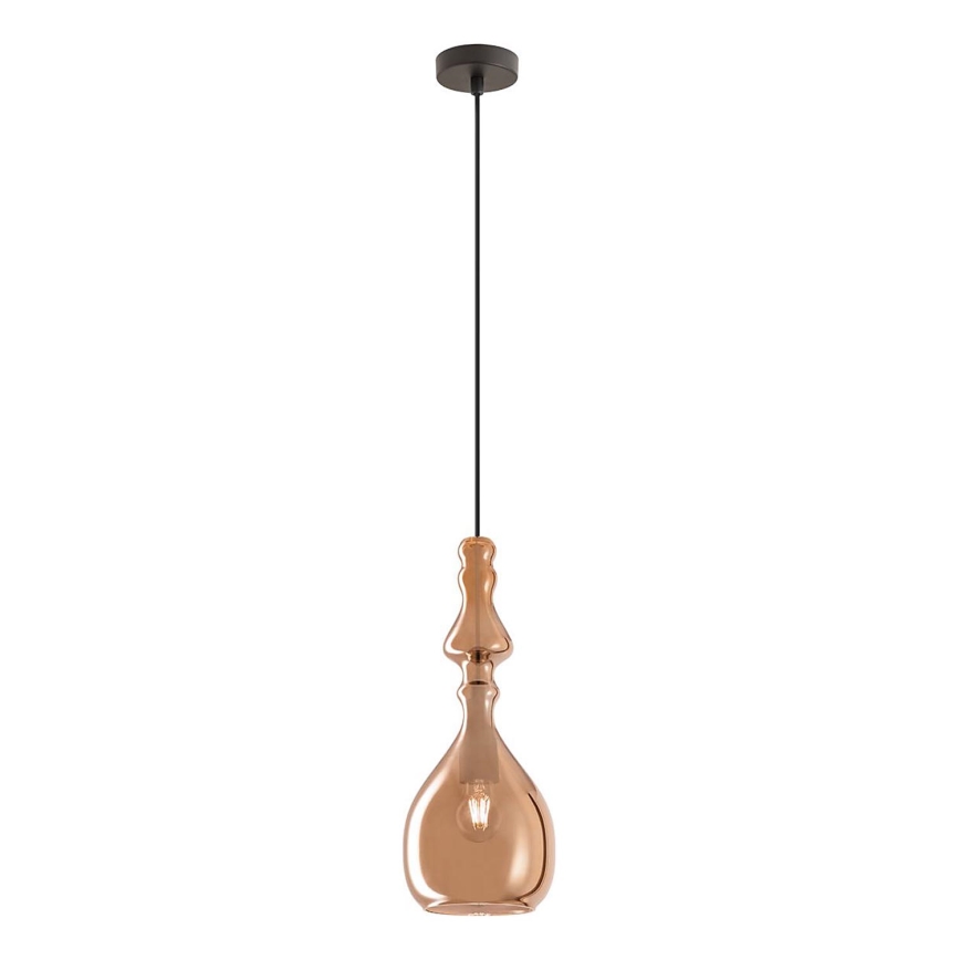 Redo 01-2939 - AMBIX cable-hung pendant light 1xE27/42W/230V, diam. 18 cm, brown