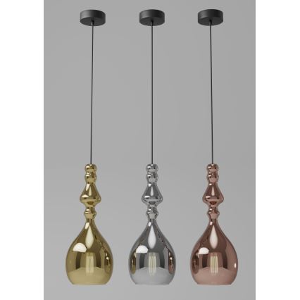 Redo 01-2939 - AMBIX cable-hung pendant light 1xE27/42W/230V, diam. 18 cm, brown