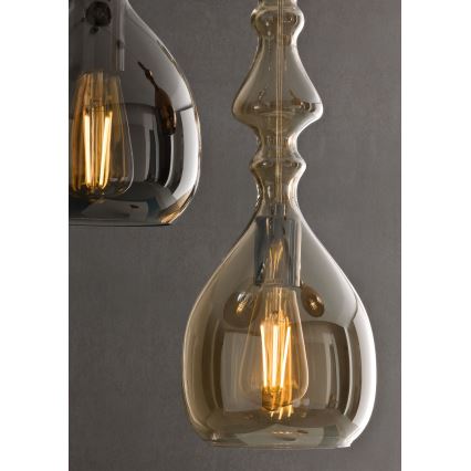 Redo 01-2939 - AMBIX cable-hung pendant light 1xE27/42W/230V, diam. 18 cm, brown