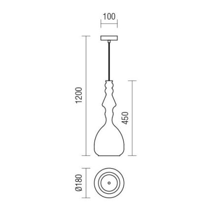 Redo 01-2939 - AMBIX cable-hung pendant light 1xE27/42W/230V, diam. 18 cm, brown