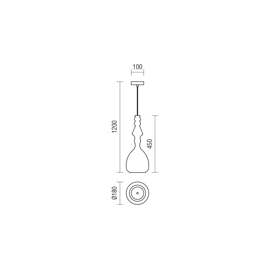 Redo 01-2939 - AMBIX cable-hung pendant light 1xE27/42W/230V, diam. 18 cm, brown