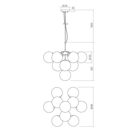 Redo 01-2940 - Chandelier on a string AGAPE 10xE14/28W/230V gold
