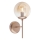 Redo 01-2942 - MUNDI Wall Lamp 1xE14/28W/230V Copper/Smoked Glass