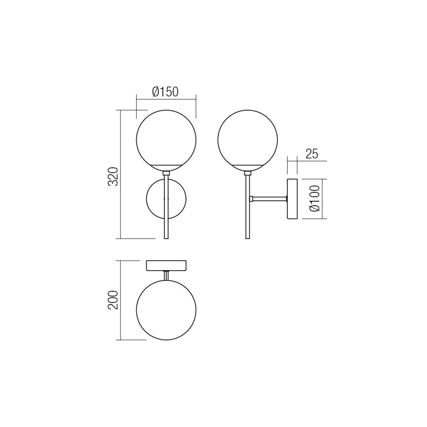Redo 01-2942 - Wall lamp MUNDI 1xE14/28W/230V copper