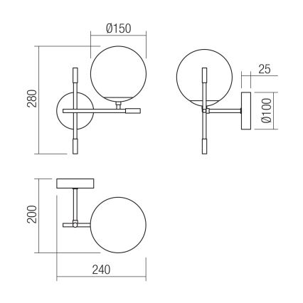 Redo 01-2944 - Wall light ESSENTIAL 1xE14/28W/230V right