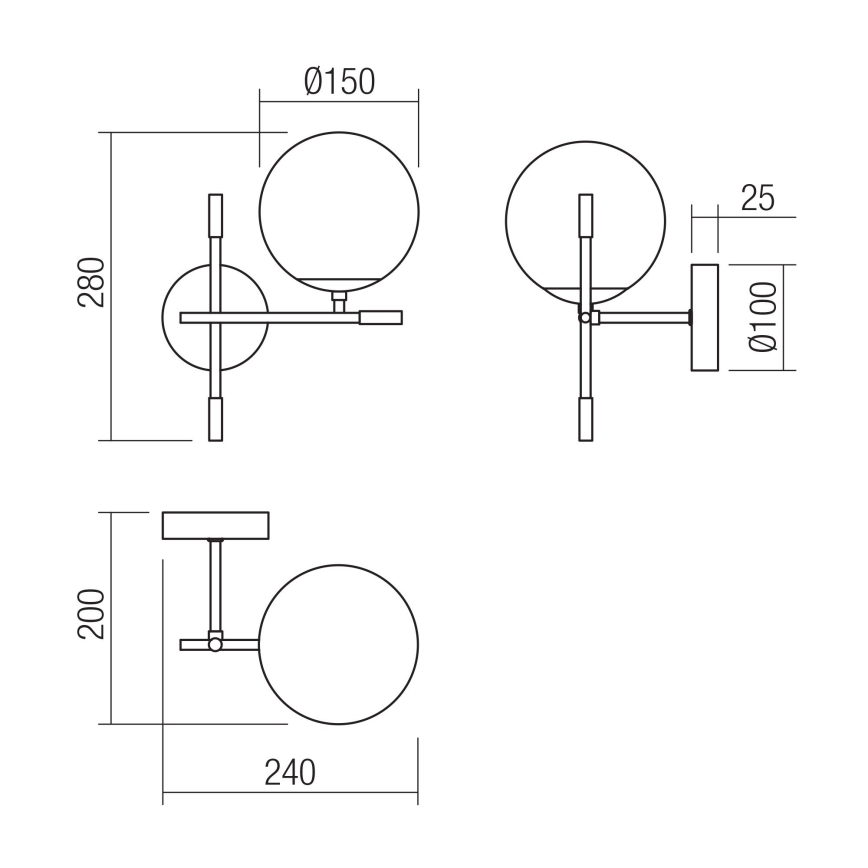 Redo 01-2944 - Wall light ESSENTIAL 1xE14/28W/230V right