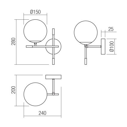 Redo 01-2945 - Wall light ESSENTIAL 1xE14/28W/230V left