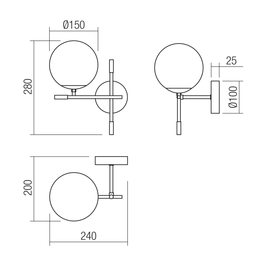 Redo 01-2945 - Wall light ESSENTIAL 1xE14/28W/230V left