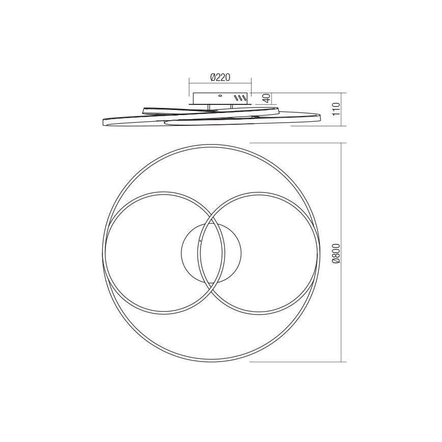 Redo 01-2973 - LED Ceiling light CENTRIX LED/92W/230V bronze