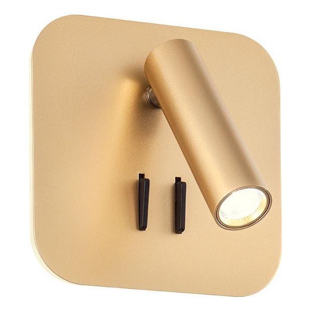 Redo 01-2977 - QUDA LED Wall Light LED/6W/230V + LED/3W 3000K CRI 90 USB Gold