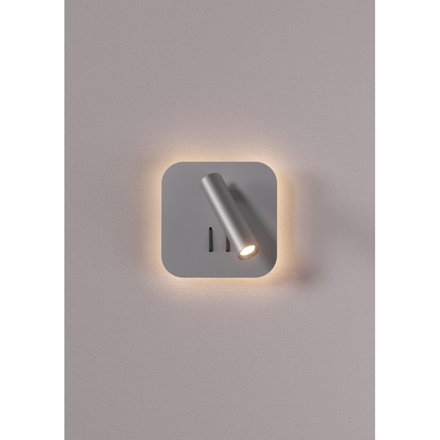 Redo 01-2978 - LED Wall Light QUDA LED/6W/230V + LED/3W 3000K CRI 90 matte chrome