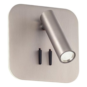 Redo 01-2978 - QUDA LED Wall Light LED/6W/230V + LED/3W 3000K CRI 90 USB Matte Chrome