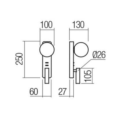 Redo 01-2991 - LED Wall Light OASIS LED/3W/230V + 1xG9/10W USB CRI 90 white