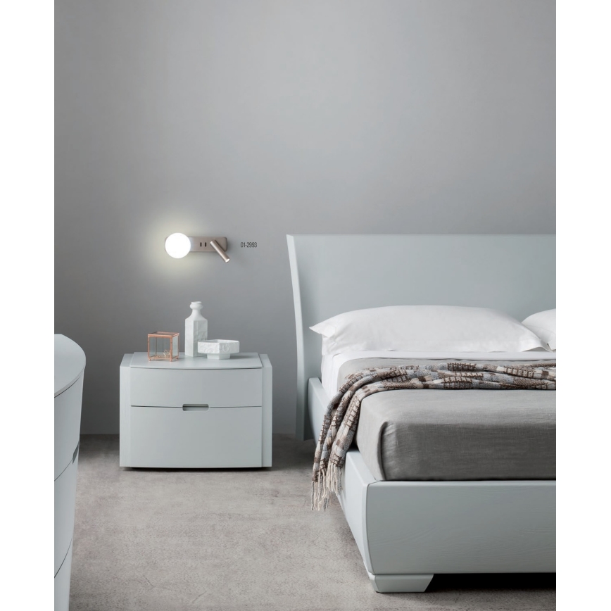 Redo 01-2993 - LED Wall Light OASIS LED/3W/230V + 1xG9/10W USB CRI 90 Polished Chrome