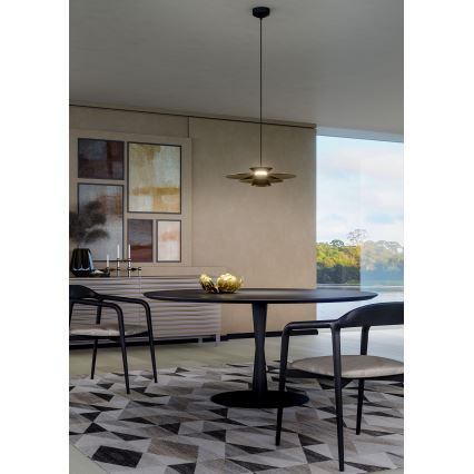 Redo 01-3001 - FARGO LED pendant light on cable LED/16.5W/230V CRI 90, dia. 50 cm, black/gold