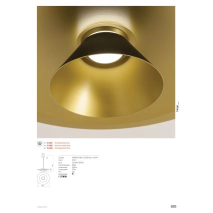 Redo 01-3003 - FARGO cable-suspended LED pendant LED/16.5W/230V CRI 90 dia. 50 cm beige/white