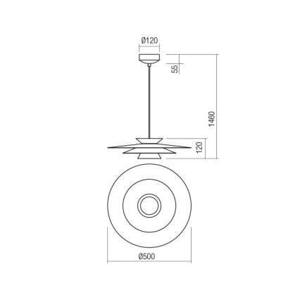 Redo 01-3003 - FARGO cable-suspended LED pendant LED/16.5W/230V CRI 90 dia. 50 cm beige/white
