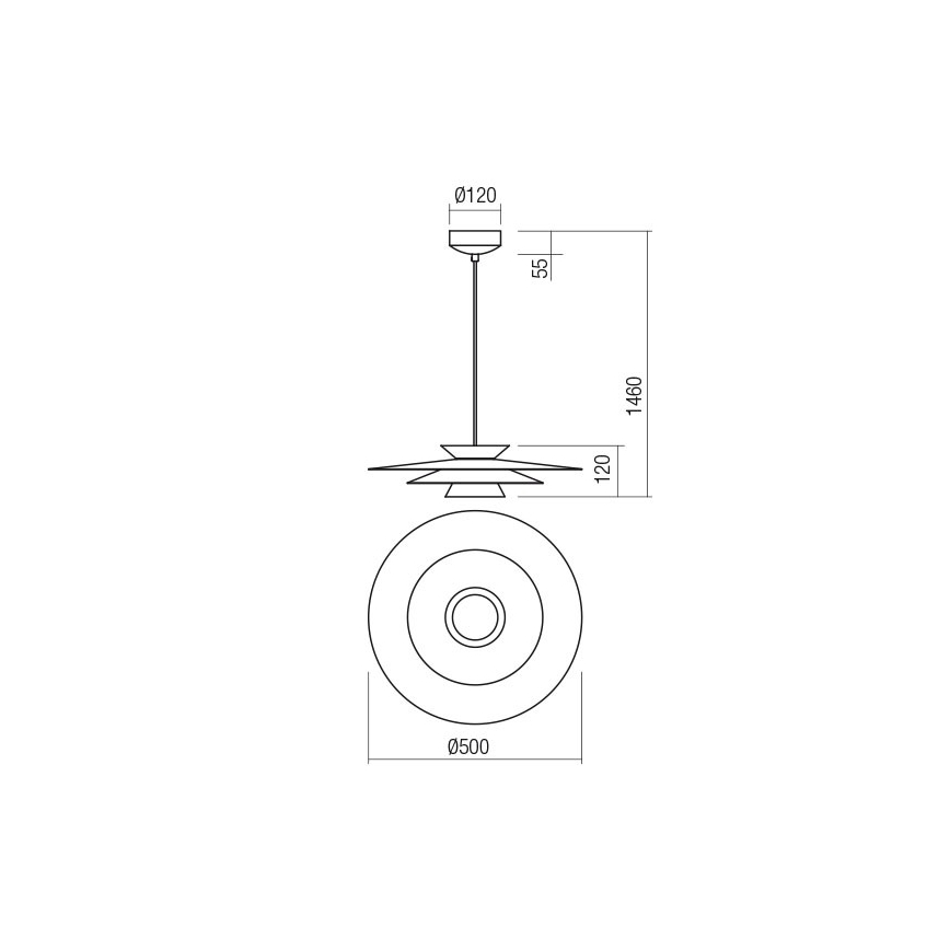 Redo 01-3003 - FARGO cable-suspended LED pendant LED/16.5W/230V CRI 90 dia. 50 cm beige/white
