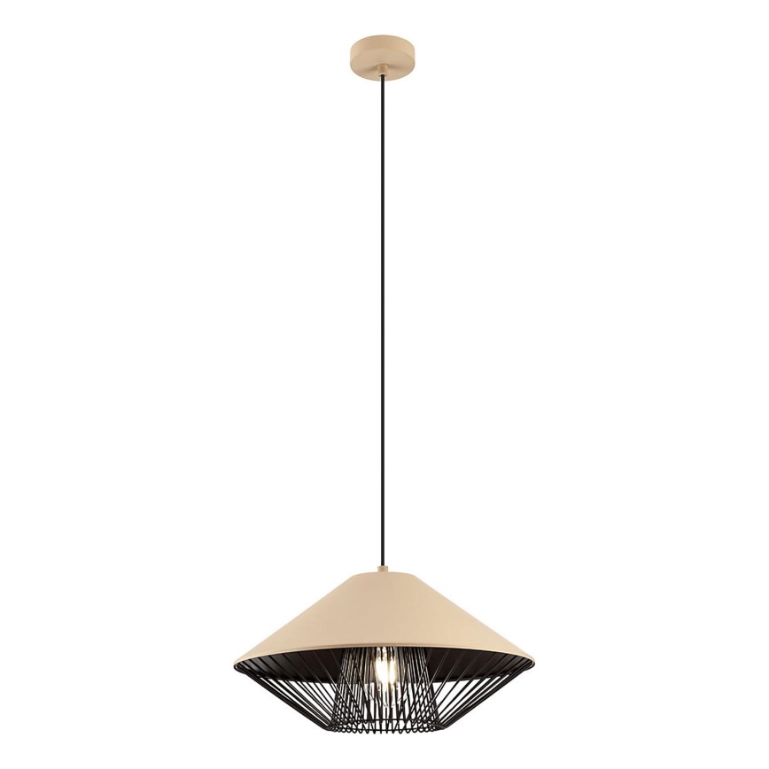 Redo 01-3007 - GRILL cable-hung pendant lamp 1xE27/42W/230V Ø 39,6 cm black/beige