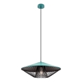 Redo 01-3010 - GRILL Cable Pendant Light 1xE27/42W/230V Ø 49.5 cm Black/Turquoise