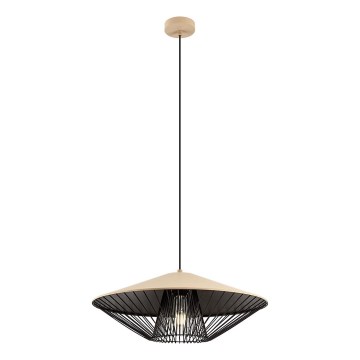 Redo 01-3011 - Cable-suspended pendant GRILL 1xE27/42W/230V, Ø 49.5 cm, black/beige