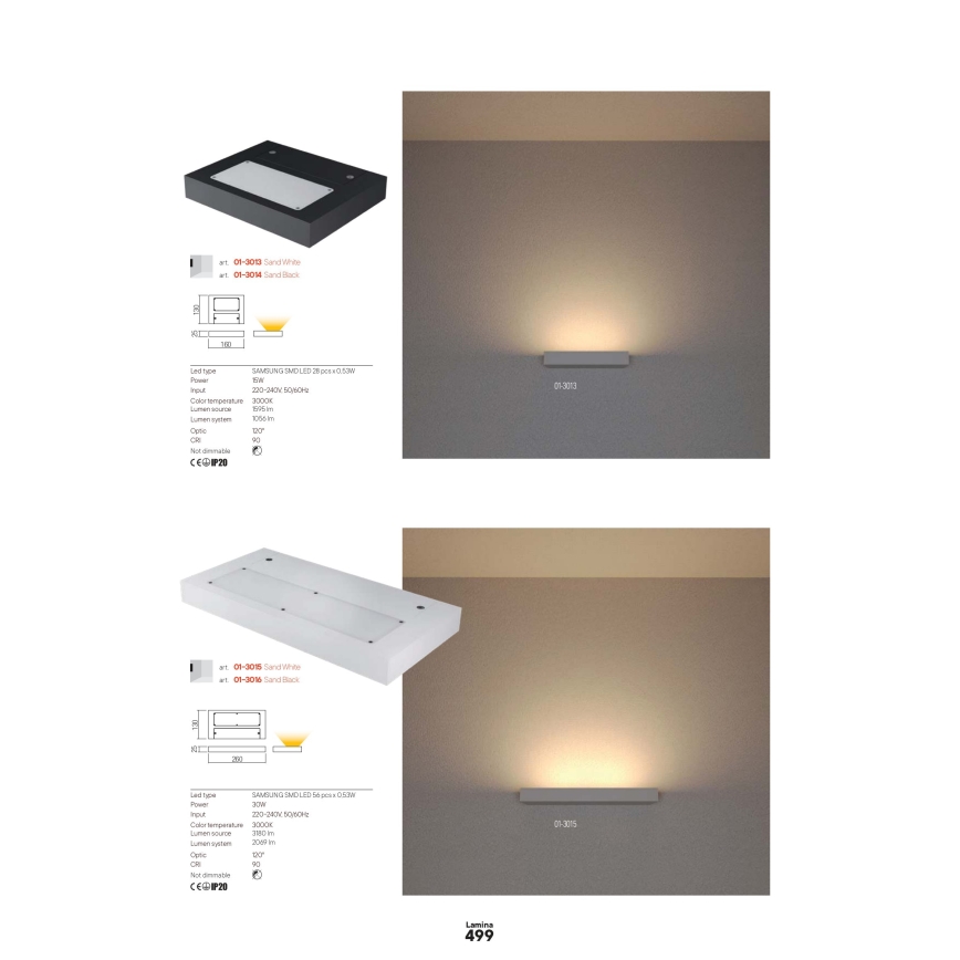 Redo 01-3016 - LAMINA LED Wall Light 2xLED/15W/230V CRI 90 Black