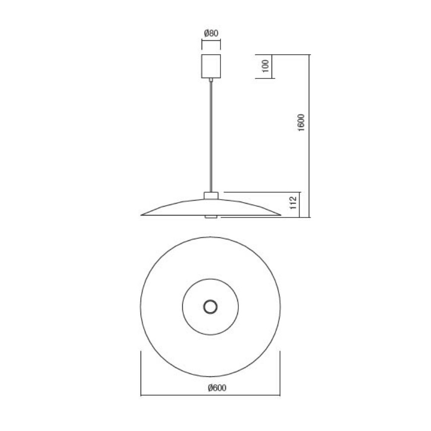 Redo 01-3018 - LARS LED pendant on cable LED/14W/230V + LED/10W dia. 60 cm CRI 90 white