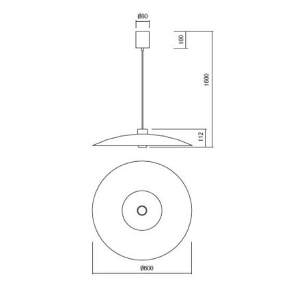 Redo 01-3019 - LARS LED cable pendant LED/14W/230V + LED/10W Ø 60 cm CRI 90 green
