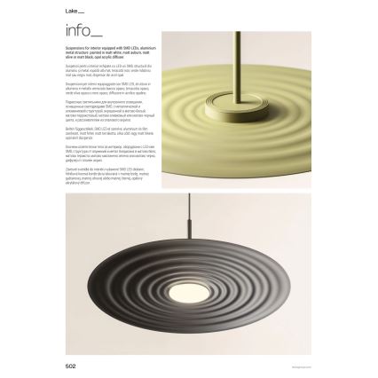 Redo 01-3047 - LAKE cable-suspended LED pendant, 13W/230V, CRI 90, Ø 50 cm, black