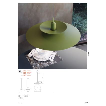 Redo 01-3049 - GUNNAR cable-suspended pendant light 1x E27/42W/230V, Ø 50 cm, orange