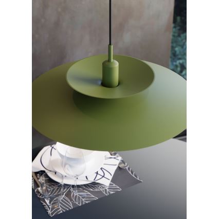 Redo 01-3050 - GUNNAR pendant lamp on cable 1xE27/42W/230V, Ø 50 cm, green
