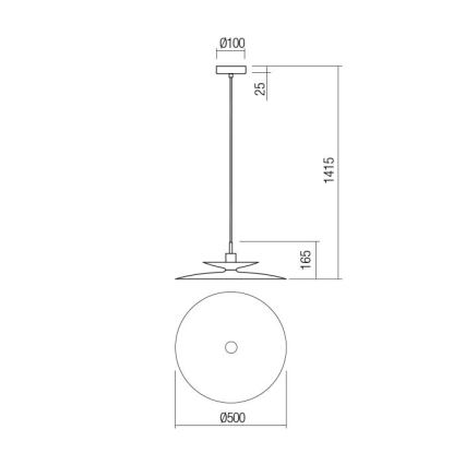 Redo 01-3050 - GUNNAR pendant lamp on cable 1xE27/42W/230V, Ø 50 cm, green
