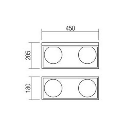 Redo 01-3054 - Ceiling light ZODIAC 2xE14/28W/230V