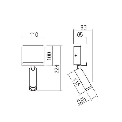 Redo 01-3083 - LED Wall spotlight PANEL LED/3,5W/230V USB white