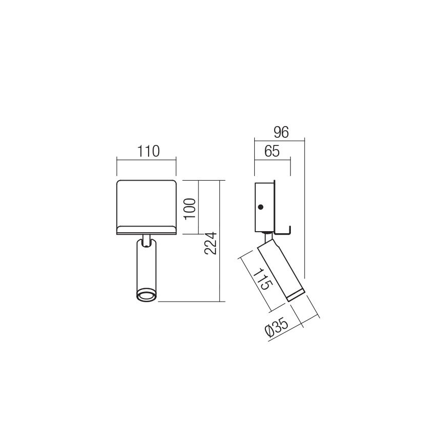 Redo 01-3083 - LED Wall spotlight PANEL LED/3,5W/230V USB white
