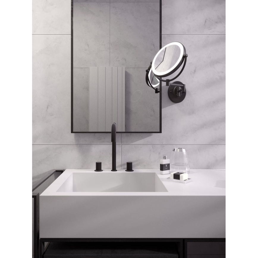 Redo 01-3088 - LED Dimmable touch cosmetic mirror SELFIE LED/7W/230V 3000/4000/6000K black