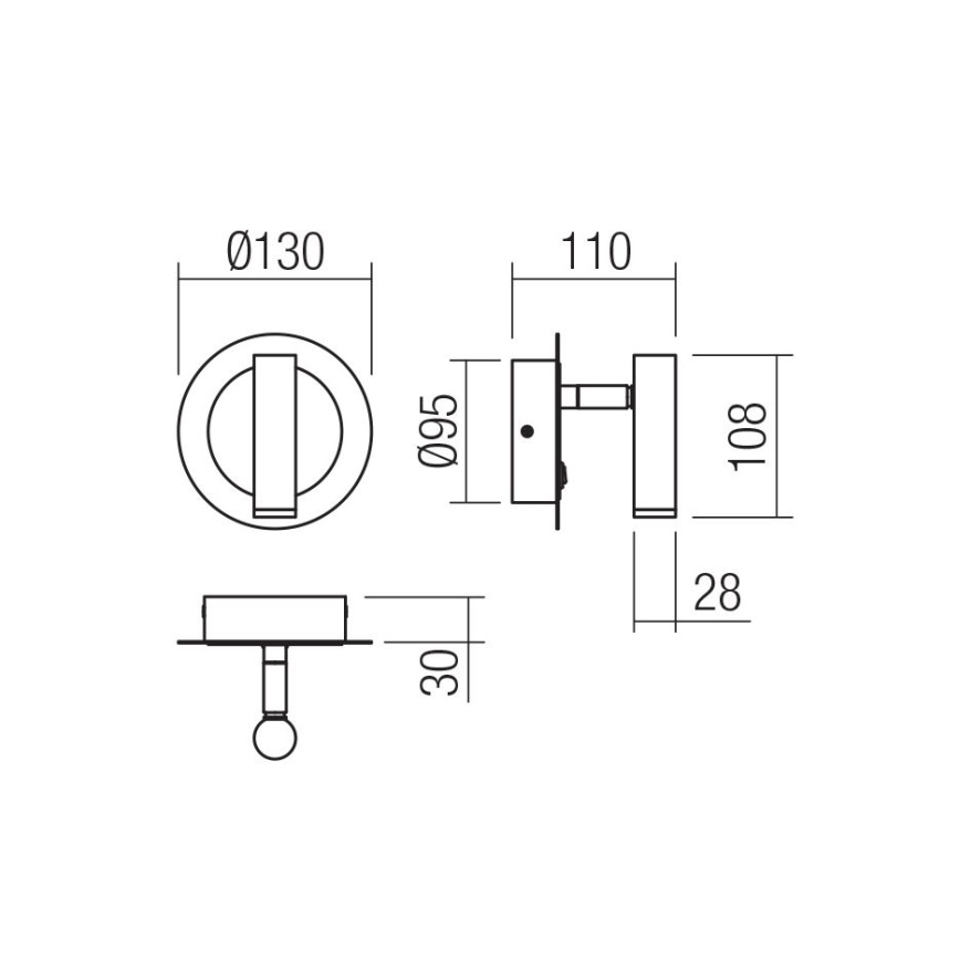 Redo 01-3089 - LED Wall spotlight CLOSER LED/6W/230V white