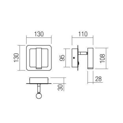 Redo 01-3091 - LED Wall spotlight CLOSER LED/6W/230V white