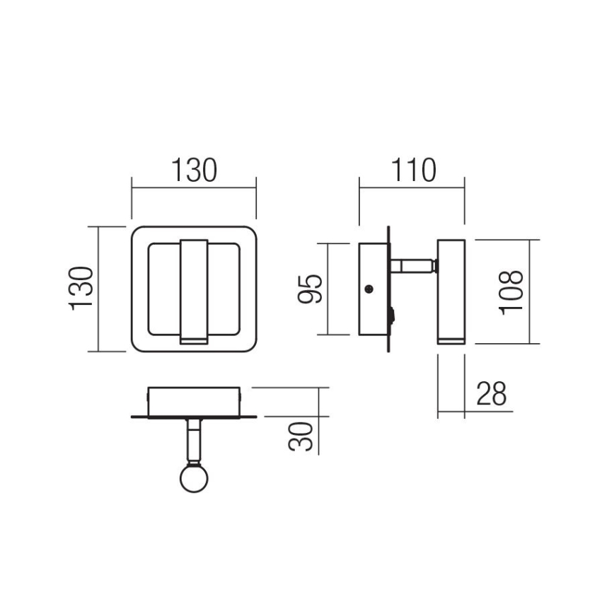 Redo 01-3091 - LED Wall spotlight CLOSER LED/6W/230V white
