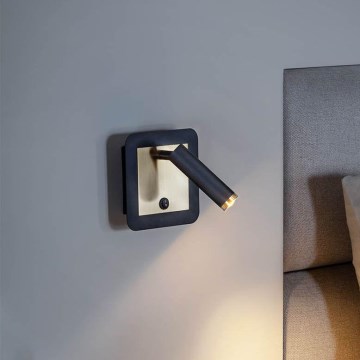 Redo 01-3092 - LED Wall spotlight CLOSER LED/6W/230V black