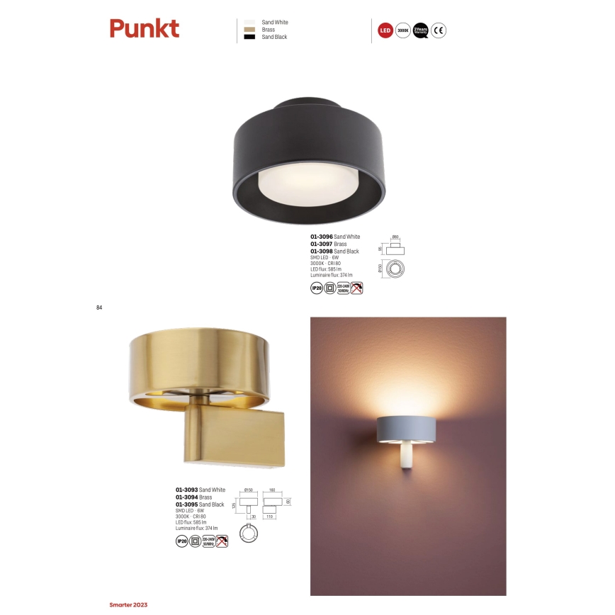 Redo 01-3096 - LED Ceiling light PUNKT LED/6W/230V white
