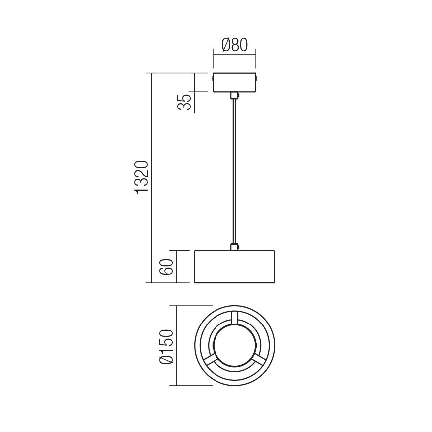 Redo 01-3100 - LED chandelier on a string PUNKT LED/6W/230V d. 15 cm brass