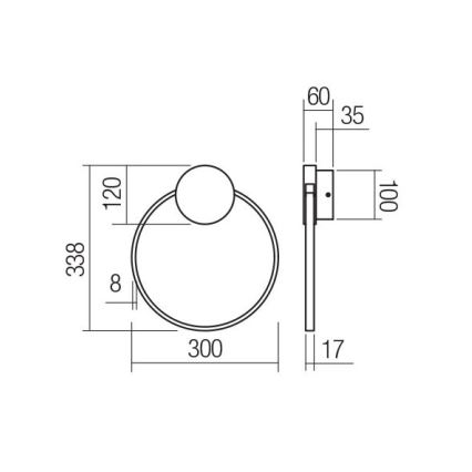 Redo 01-3102 - LED Wall light ATOM LED/11W/230V d. 30 cm