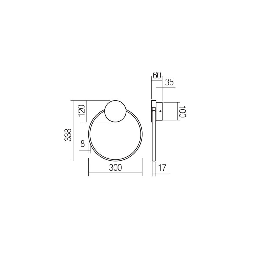 Redo 01-3102 - LED Wall light ATOM LED/11W/230V d. 30 cm