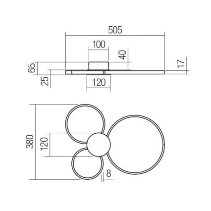Redo 01-3105 - LED Ceiling light ATOM LED/20W/230V
