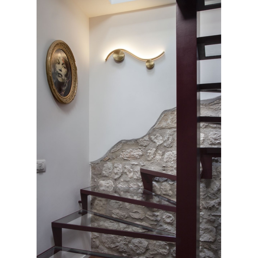Redo 01-3112 - LED Wall light WAVE LED/11W/230V brass