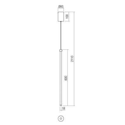 Redo 01-3116 - LED Chandelier on a string TABOO LED/9W/230V black