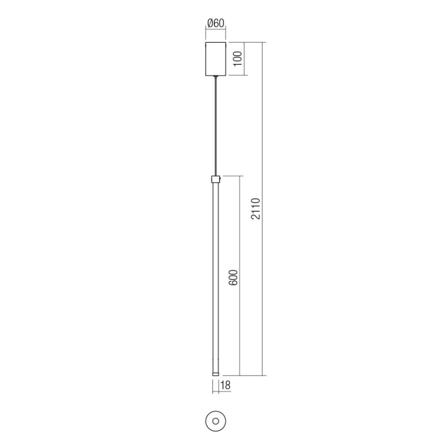 Redo 01-3116 - LED Chandelier on a string TABOO LED/9W/230V black