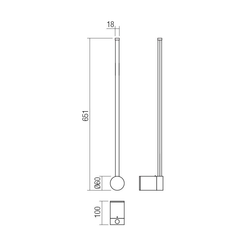 Redo 01-3122 - LED Wall light TABOO LED/9W/230V black