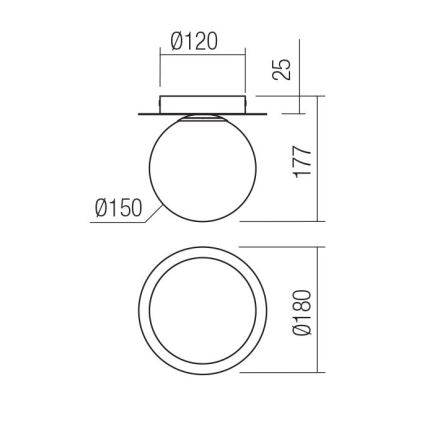 Redo 01-3129 - Ceiling light HAIKU 1xE14/28W/230V d. 18 cm black